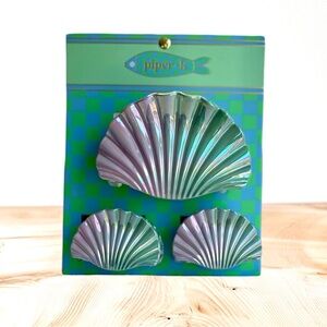 Piper k Silver Sea Shell Ocean Beach Hair Clips Set